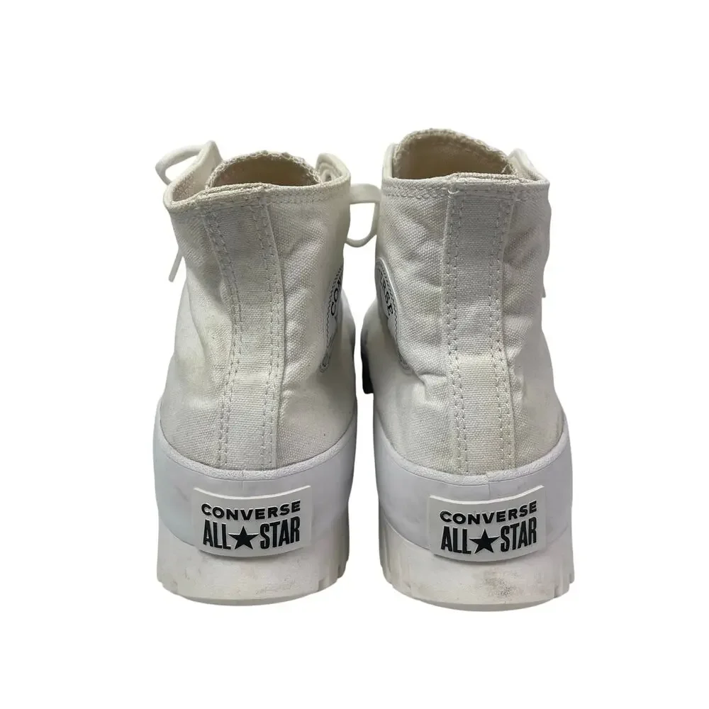Converse Chuck Taylor All Star Lugged White Round Toe High Top Sneaker Shoes 9.5 - Picture 2 of 9